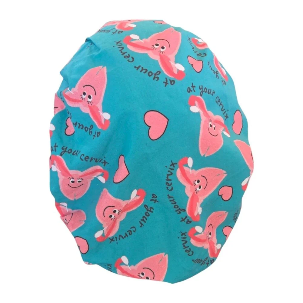 At Your Cervix OB/GYN Scrub Cap Louis + Phil Unisex Long Hair Comfort Euro Style